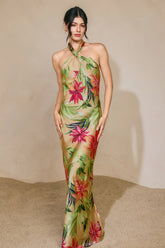 Rainforest Leaf Halter Dress
