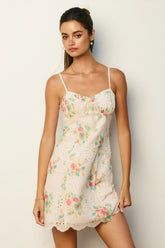 Scalloped Hem Mini Dress