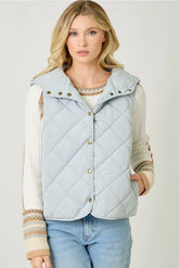 Quilted Puffer Hoodie Vest