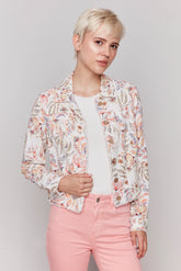Tropical Frayed Hem Jacket