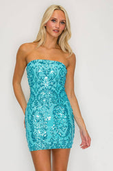 Sequin Strapless Dress