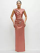 High Neck Satin Maxi Dress