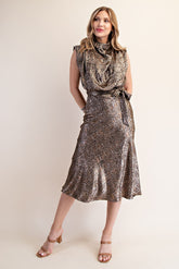 Mock Neck Midi Dress