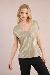 Metallic Vneck Shirt