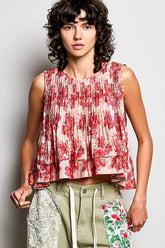 Floral Pleated Tank