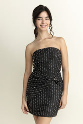 Strapless Sequin Pearl Dress