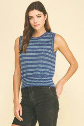Striped Knit Sweater Top