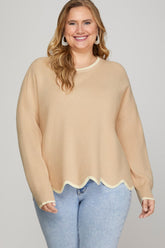 Scallop Hem Sweater