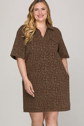 Short Sleeve Animal Print Mini Dress