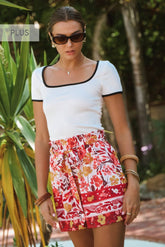 Short Sleeve Square Neck Top