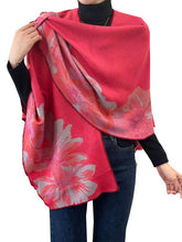 Pink / Gray Reversible Rose Scarf