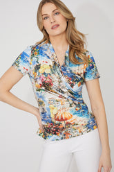 Floral V-neck Pullover