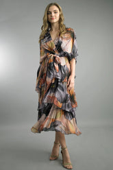 V-Neck Tiered Dress