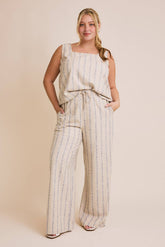 Sleeveless Top & Wide Leg Pant Set