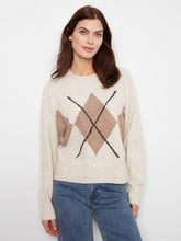 Drop Shoulder Argyle Sweater