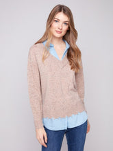 Vneck Sweater with Collar