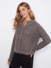 Drop Shoulder Metallic Sweater