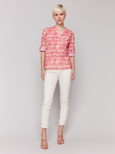 Roll Sleeve Drop Vneck Top w/ Pocket