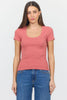 Journee Scoop Neck Ribbed Tee