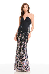 Fernanda V-Neck Strapless with Florals