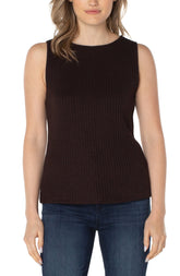 Sleeveless Boat Neck Top