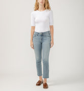 Suki Mid Rise Straight Crop Luxe Stretch Jeans