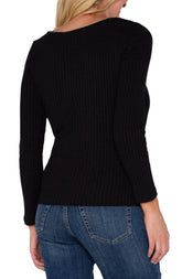 Long Sleeve Boat Neck Top