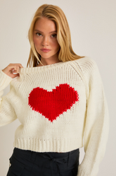 Heart Cropped Sweater