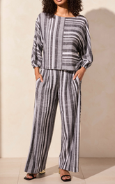 Pull On Wide Leg Stripe Pant