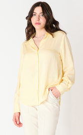 Long Sleeve Flowy Satin Button Down