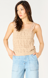 Ruffle Trim Sweater Tank