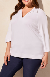 V-Neck w/ Collar Top