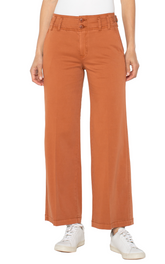Hi-Rise Cinch Waist Wide Leg Pant