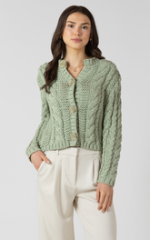 Floral Button Cable Cardigan