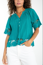 Short Sleeve Lace Blouse