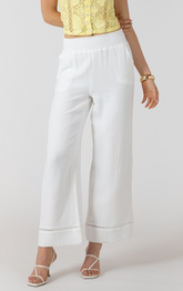 Lace Trim Wide Leg Pant