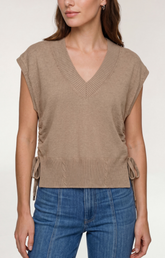 Vneck Dolman Popover Sweater w/ Ties