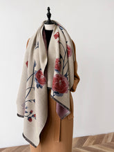 Red / Blue Blossom Reversible Wrap