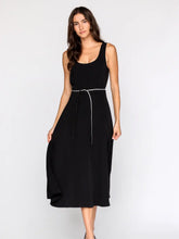 Sleeveless Midi Dress w Rhinestone Tie Belt