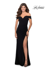 La Femme 28389 Off shoulder floor jersey gown