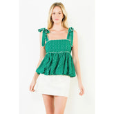 Polka Dot Tied Straps Top