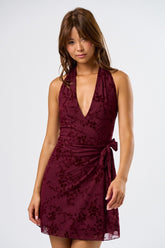 Halter Wrap Mini Dress