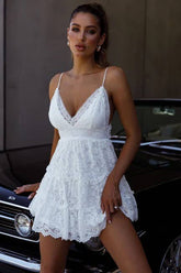 Lace Tiered Mini Dress