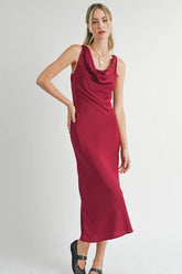 Sweet Treat Cowl Neck Midi Dress