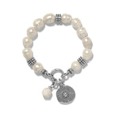Token Pearl Charm Stretch Bracelet