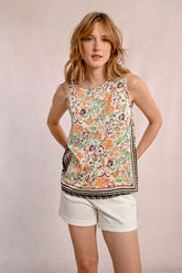 Printed Tie Back Shirt