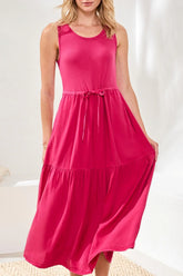 Sleeveless Tie Waist Maxi Dress