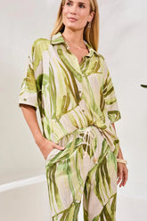 Linen Elbow Sleeve Button Down