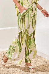 Linen Flare Pant w Draw Cord