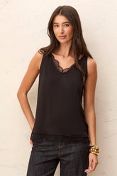 Satin Vneck Lace Cami